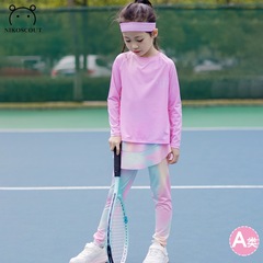 速乾性衣類女の子トレーニング秋長袖子供スポーツウェアスーツプロバドミントンバスケットボールランニングヨガ服