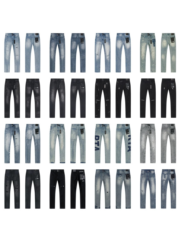 Cross-Border Trendy Brand Rta R+A Washed Vintage Distressed Embroidered Letter Heavy-Duty Skinny Jeans Long Pants for Men and Women