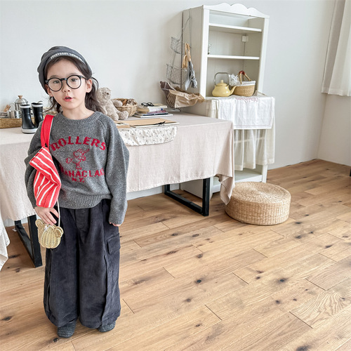 2024 children's clothing spring children's spring clothing Korean style sweater tops sweater boys and girls sweater 123566
