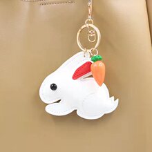 跨界可爱兔子环保Pu皮公仔厂家直销包包钥匙扣汽车挂件现货批发