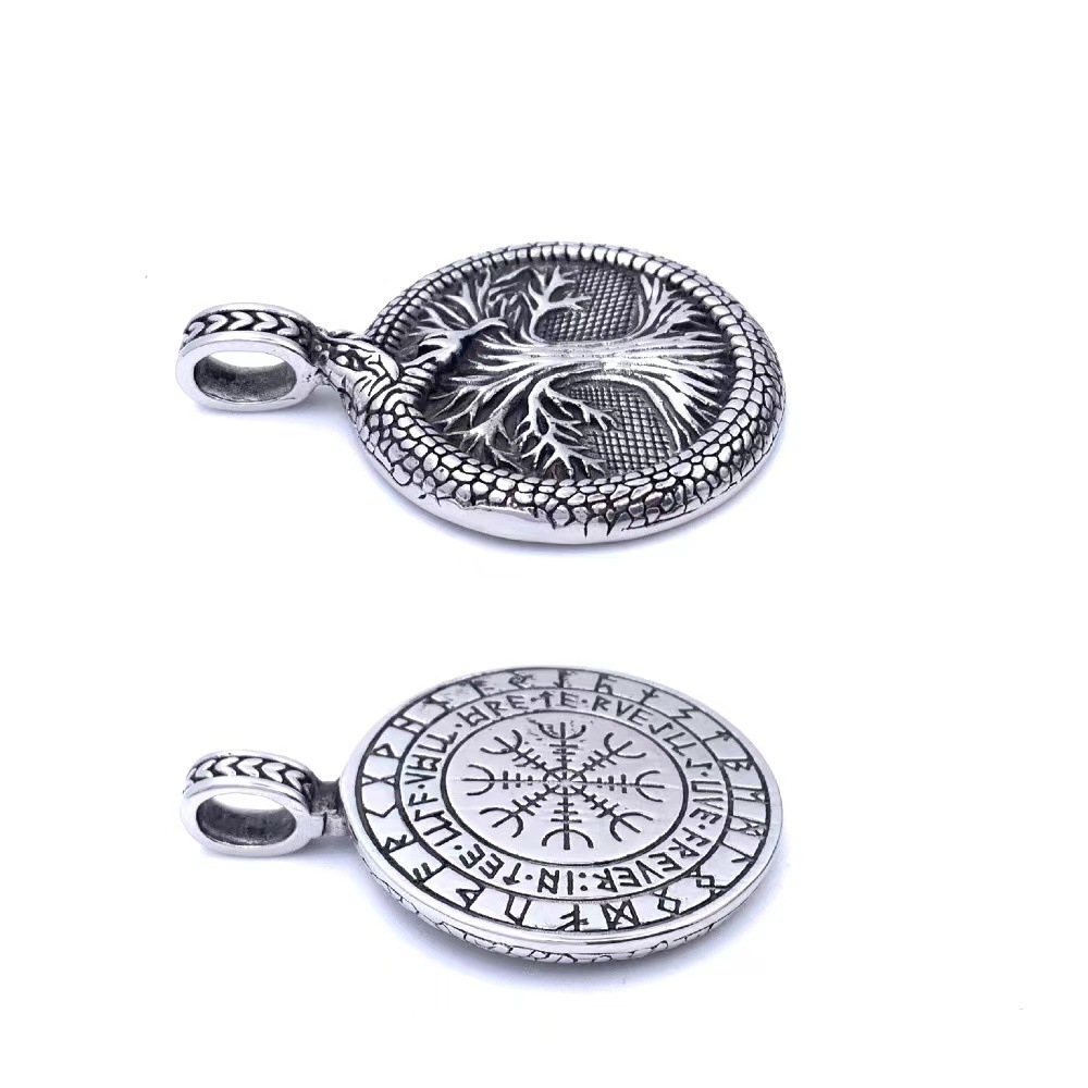 304 Stainless Steel Chain Material Retro Punk Tree 304 Stainless Steel Men's Charms Pendant Necklace