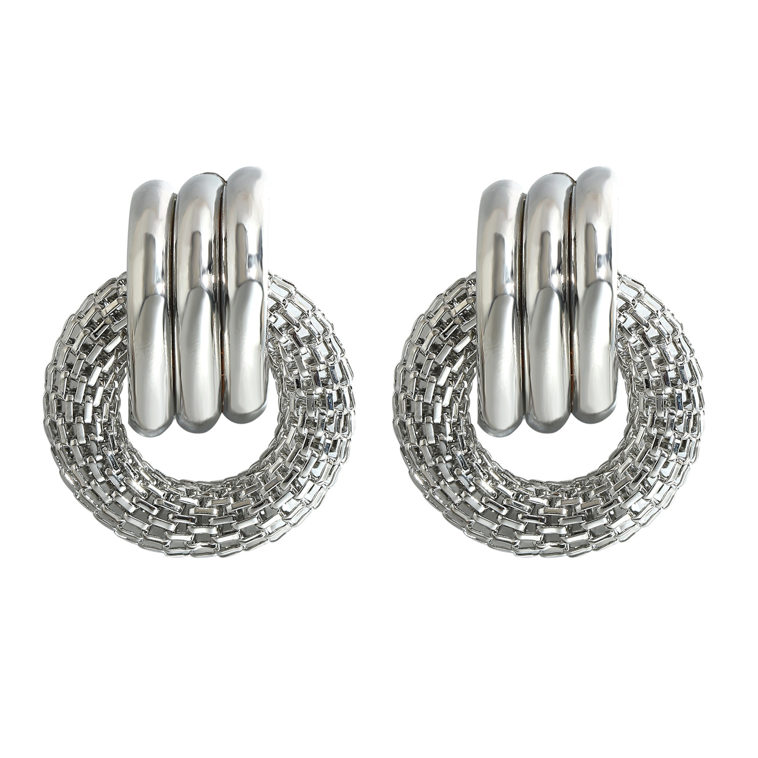 Fashion Geometric Alloy Plating Silver Earrings Wholesale display picture 2