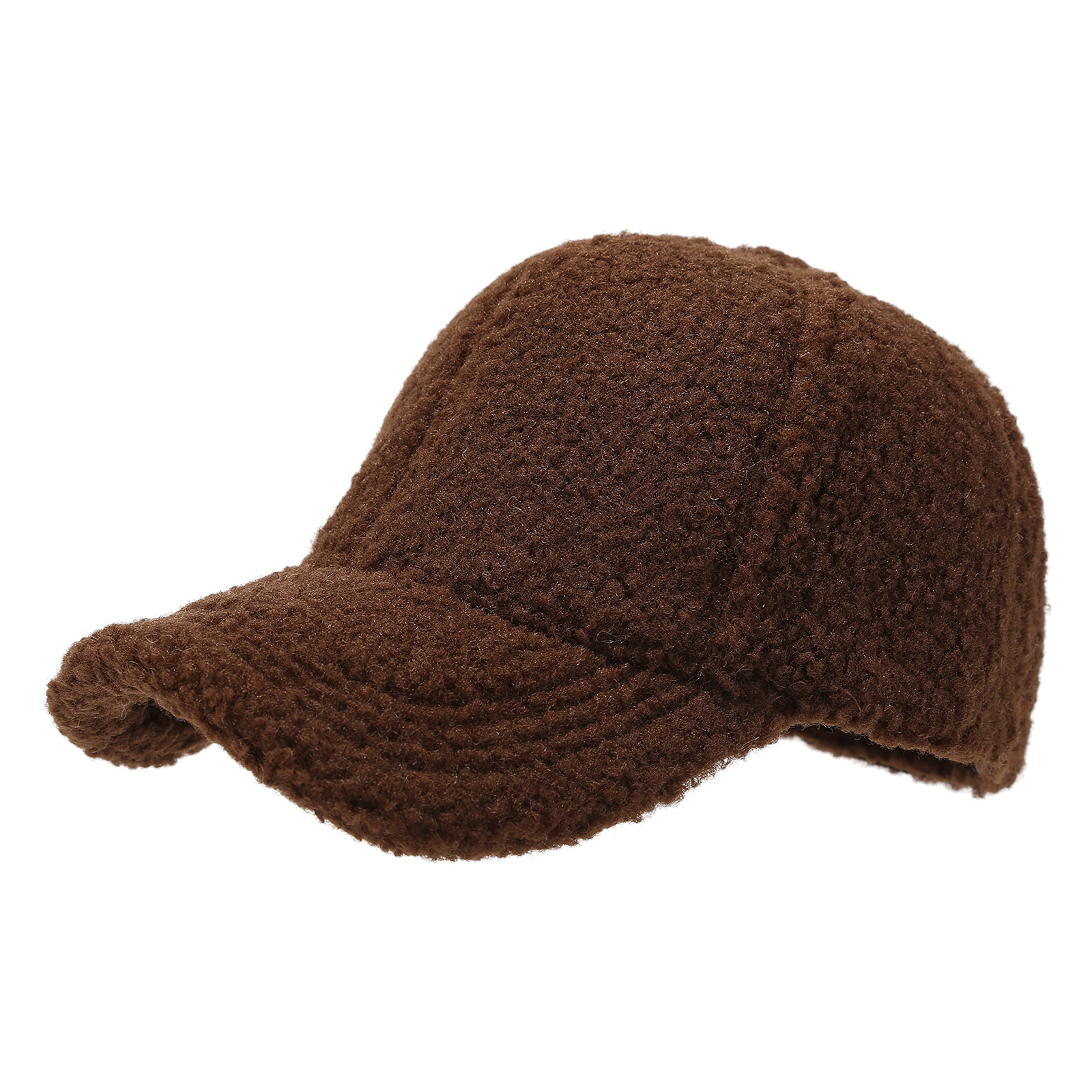 Winter Lamm Wolle Baseball Caps Für Kinder Baby Kinder Warme Dicke Feste Farbe Golf Caps Mädchen Junge Sport Gebogene Krempe Visiere Hut – Detail 10