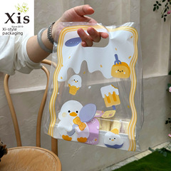 透明冰淇淋鴨外賣打包袋加厚塑料袋甜品烘焙包裝袋服裝手提袋可愛