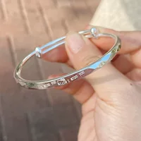 Bracelet (Hello Kitty) small cute silver-plated adjustable bangle, birthday gift