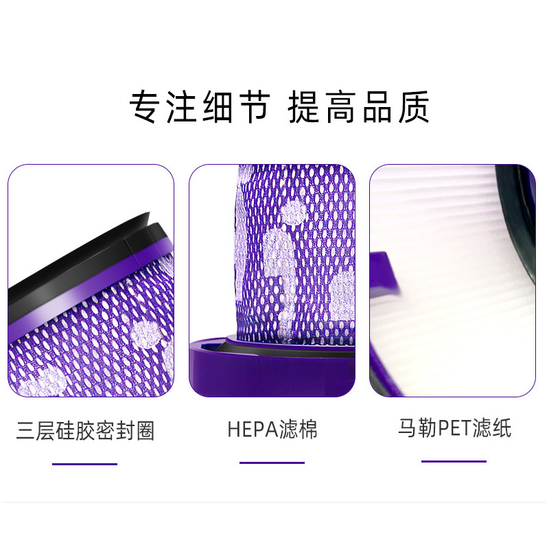 Adecuado para filtro de aspiradora Dyson V6 V7 V8 V10 V11 V12 V15 filtro cabezal de cepillo eléctrico para suelo