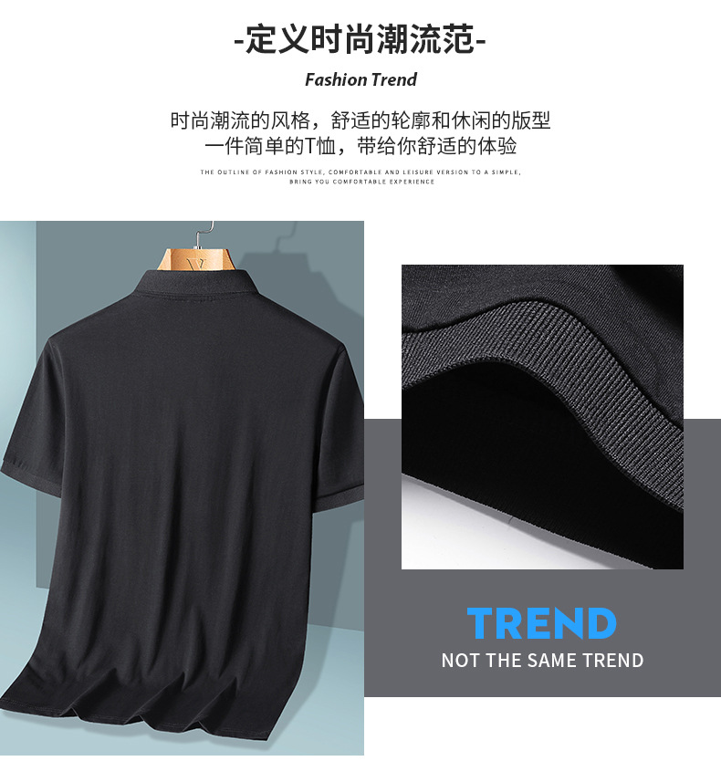 22年新款夏季休闲时尚纯棉短袖T恤 韩版潮流翻领POLO衫工作服批发