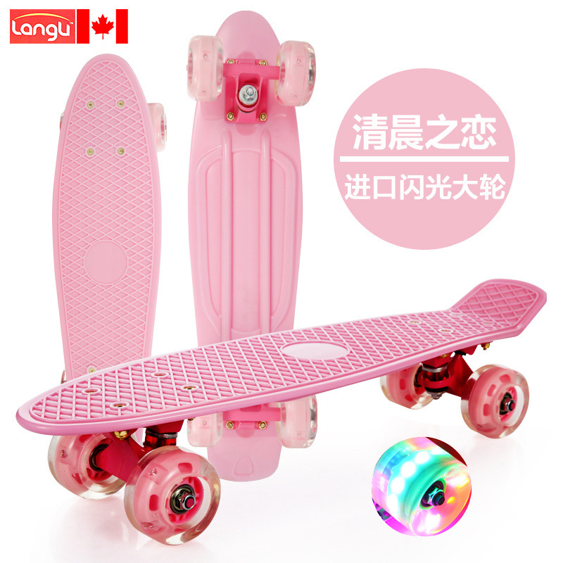 Pequeño tablero de pescado para niños adultos adolescentes 3 - 6 - 12 años principiantes de cuatro ruedas scooter profesional