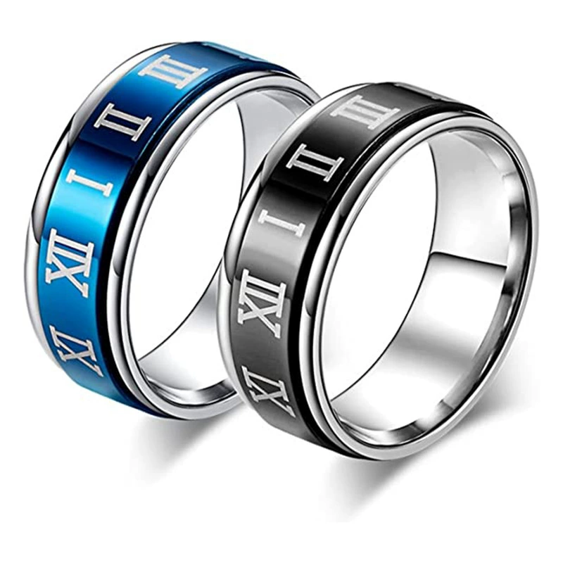 Xinghe трансграничные Европа и Соединенные Штаты могут вращаться римские цифры мужское кольцо из титановой стали модные властные ювелирные изделия оптом