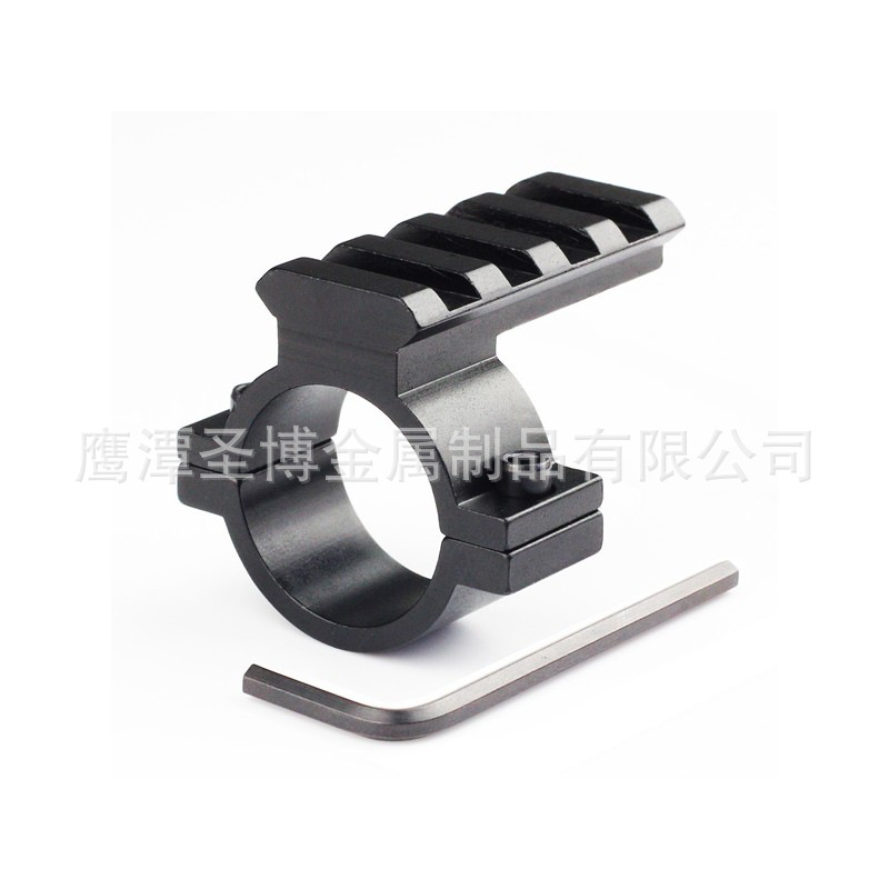 外贸战术金属25.4mm管径带轨道电筒夹管安装支架瞄镜多场景适配