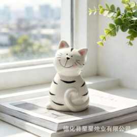 销跨境简约现代高级感创意陶瓷小猫动物可爱零钱罐儿童储钱罐