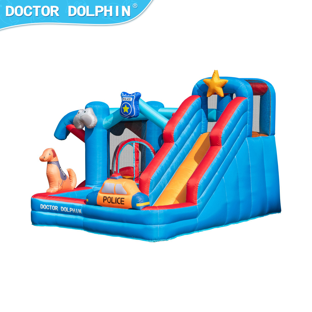 Dr. Dolphin | Pequeño castillo doméstico, animal doméstico, policía, castillo hinchable, castillo de paraíso infantil familiar