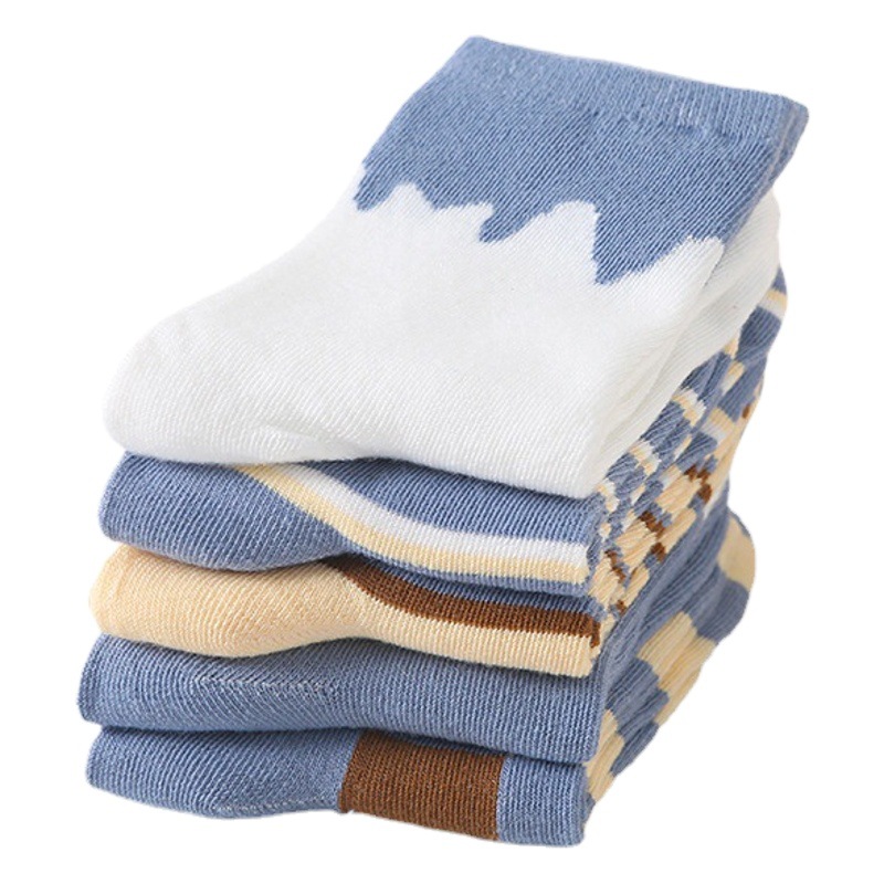 Mediados de la pantorrilla calcetines de verano de las mujeres Delgado azul rayado estudiante chica calcetín de moda lindo japonés medias fábrica de pelo