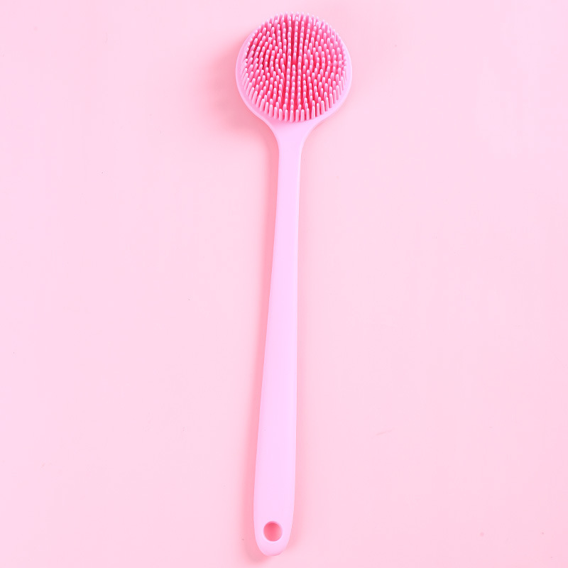Cepillo de baño de silicona cepillo de baño de doble cara cepillo de baño de silicona artefacto casero cepillo de baño de mango largo frota espalda cepillo de baño de masaje poligonal