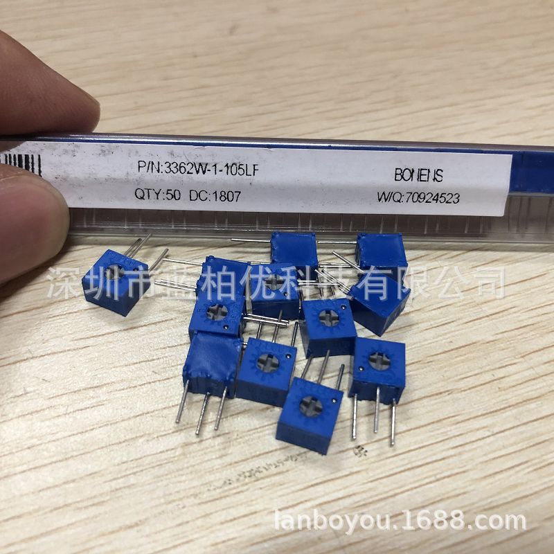3362W-1-105LF 可调电阻 可变微调电位器 3362W 1M W105 侧面调