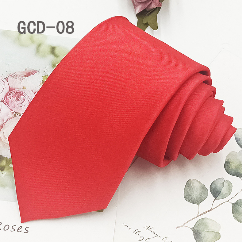 Corbata de poliéster teñido en hilo de alta densidad, color puro, estilo formal, informal de negocios, negra, atada a mano, estilo 8 cm, lista para usar del fabricante