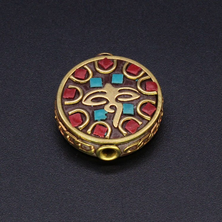 Copper turquoise retro ethnic stone inlay
