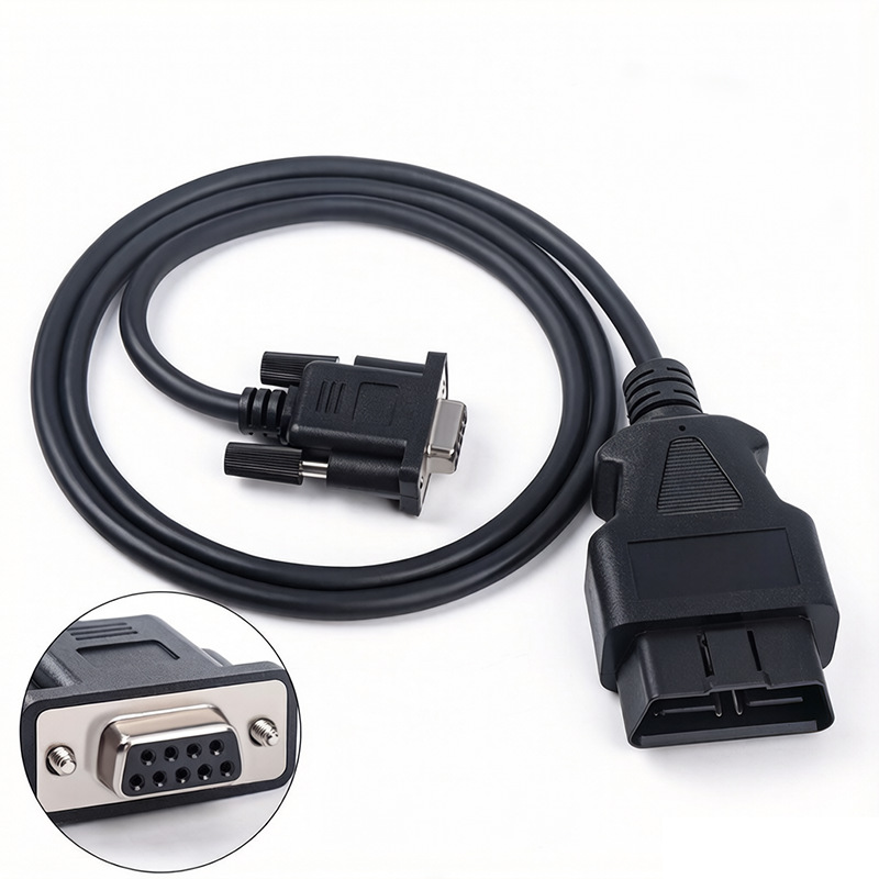 VAG 16PIN TO DB9 母头接口 Serial RS232 OBD2 CABLE 连接线