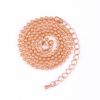 Round beads stainless steel, necklace, golden trend chain, accessory, Korean style, pink gold