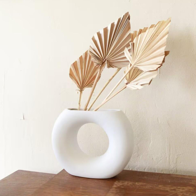 Wabiji ins viento de alto valor cerámica negra jarrón decorativo arte arreglo floral sala de estar vitrina porche decoración al por mayor