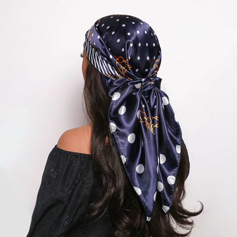 Polka Dot Silk Square Scarf Stylish Professional Neck Accessory_voghion.com
