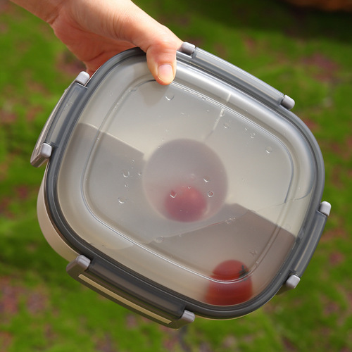 ISN Internet celebrity outdoor camping lunch box salad 1.3L lunch box divided cold picnic crisper bento box