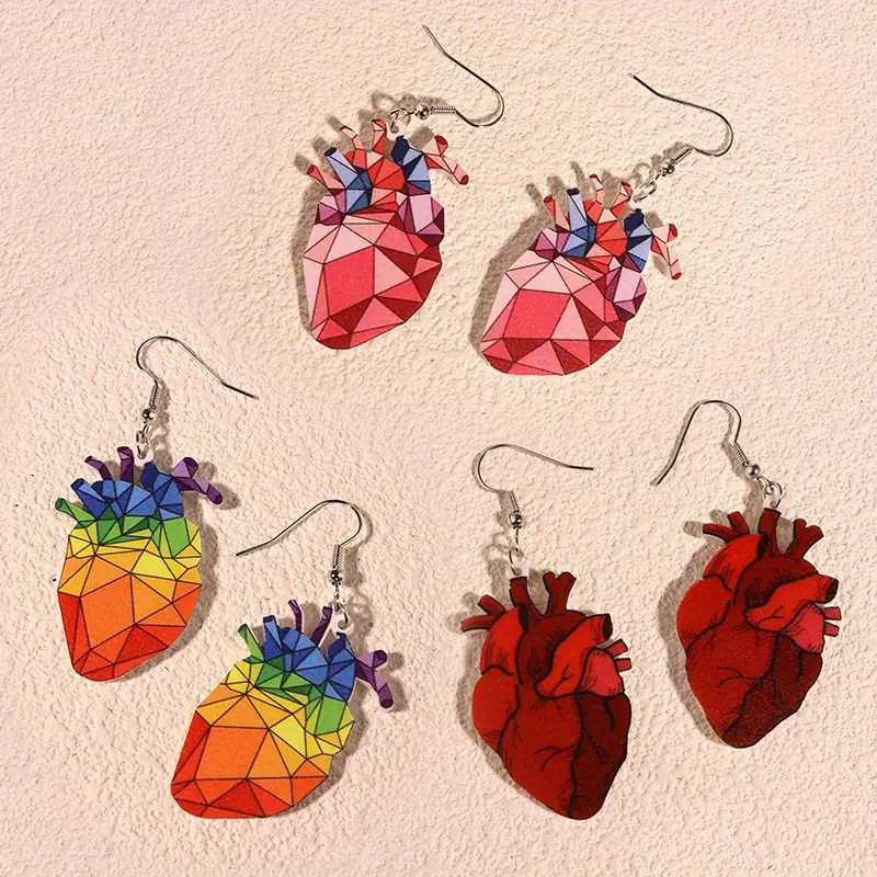 Rainbow design cute heart hip-hop style