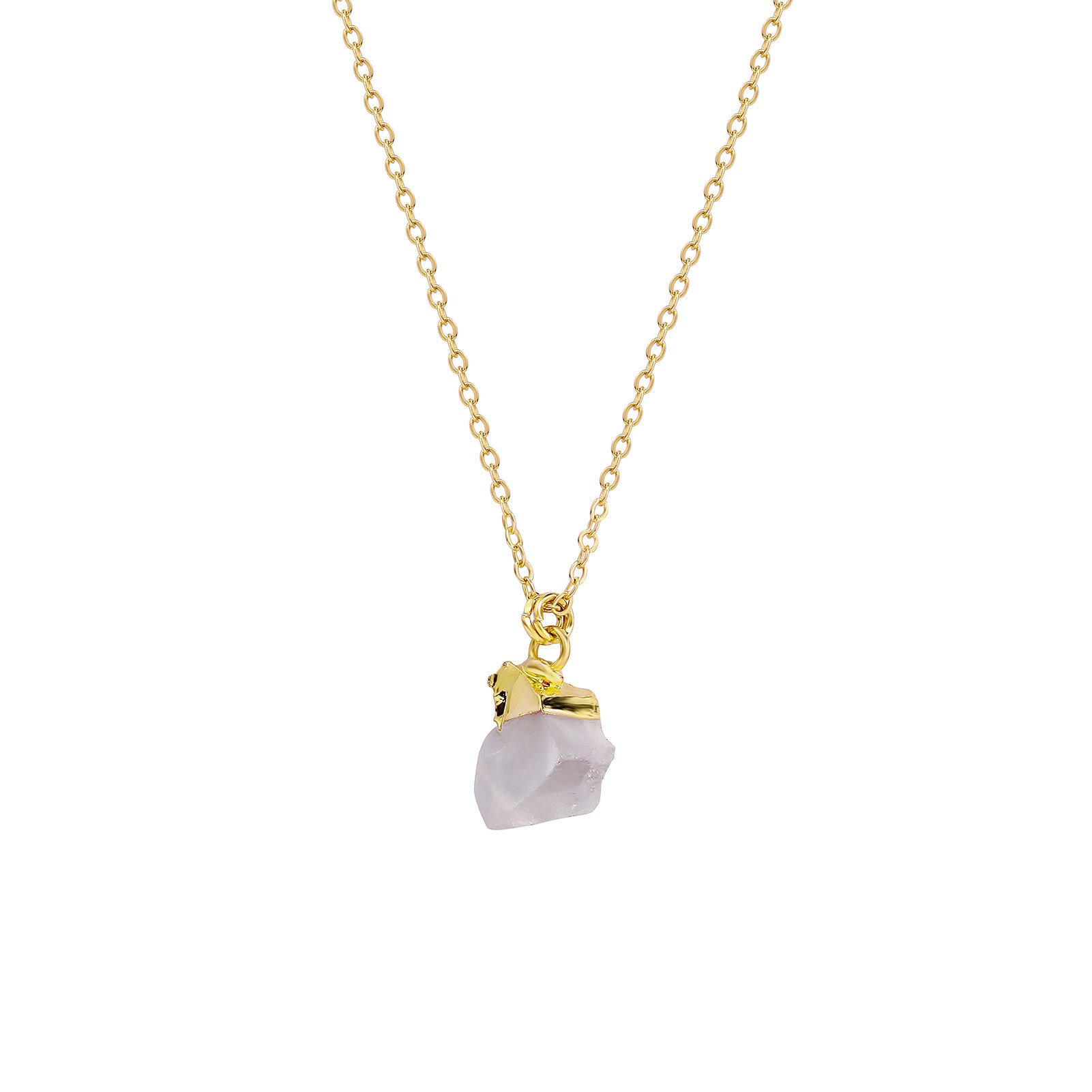 7g Weight Natural Stone Pendant Material Pendant Necklace Classification Copper Chain Material cable chain Chain Type 1 Piece Quantity Daily Occasion natural stone, Copper Material Geometric Pattern All Seasons Season Unisex Gender Simple Style Style Simple Style Geometric Natural Stone Copper Cable Chain Pendant Necklace In Bulk 8