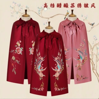 寿衣醋酸披风老人斗篷男女冲喜传统现代寿衣配件高档殡葬随葬用品