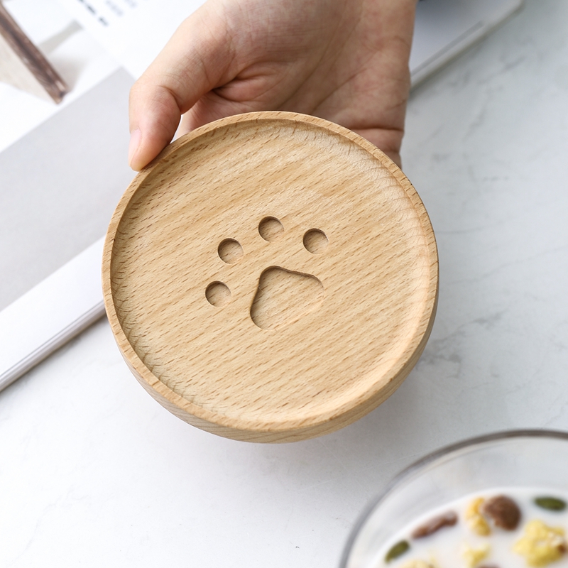 Portavasos de madera para café Ceremonia del té japonesa Portavasos de aislamiento antiquemaduras Montaña rusa de té nórdico creativo Haya antideslizante estera de madera