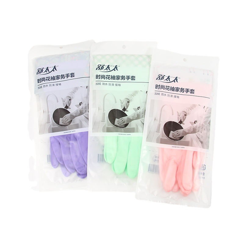 Hogar Polar-forrado de impresión de látex alargado guantes de goma al por mayor