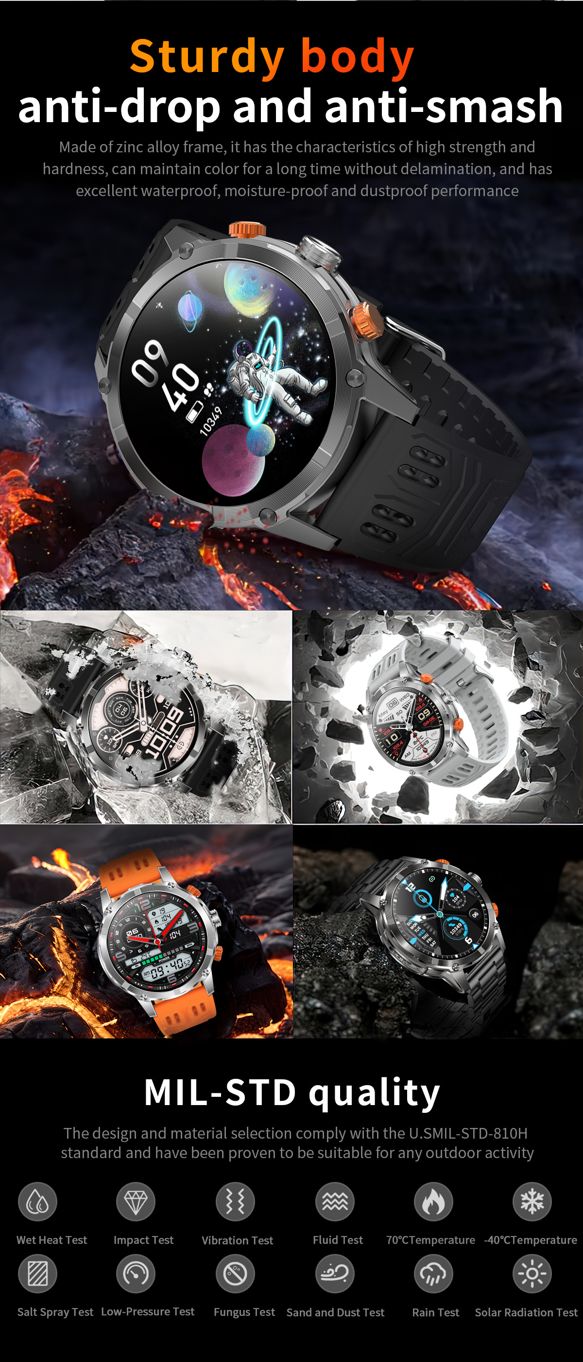 Smartwatch Für Herren Mit Bluetooth-anruf Und Herzfrequenzmesser_voghion.com
