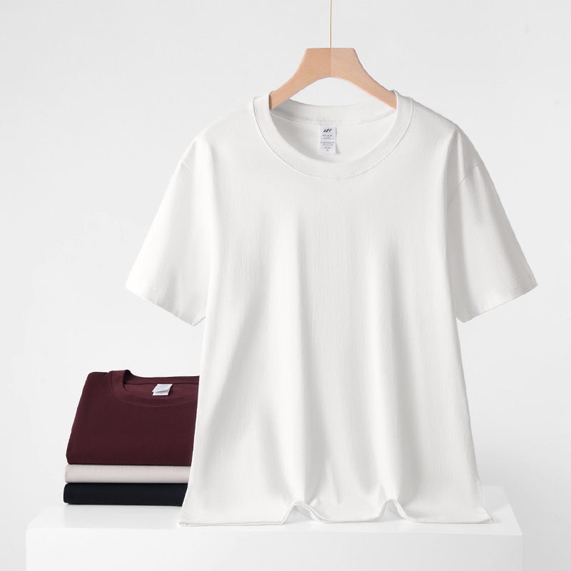 Sanhai Whale | Solid Color Simple T-shirt Short Sleeve Men's Cotton 230g Loose Half Sleeve Casual Inner Men's Backing Top