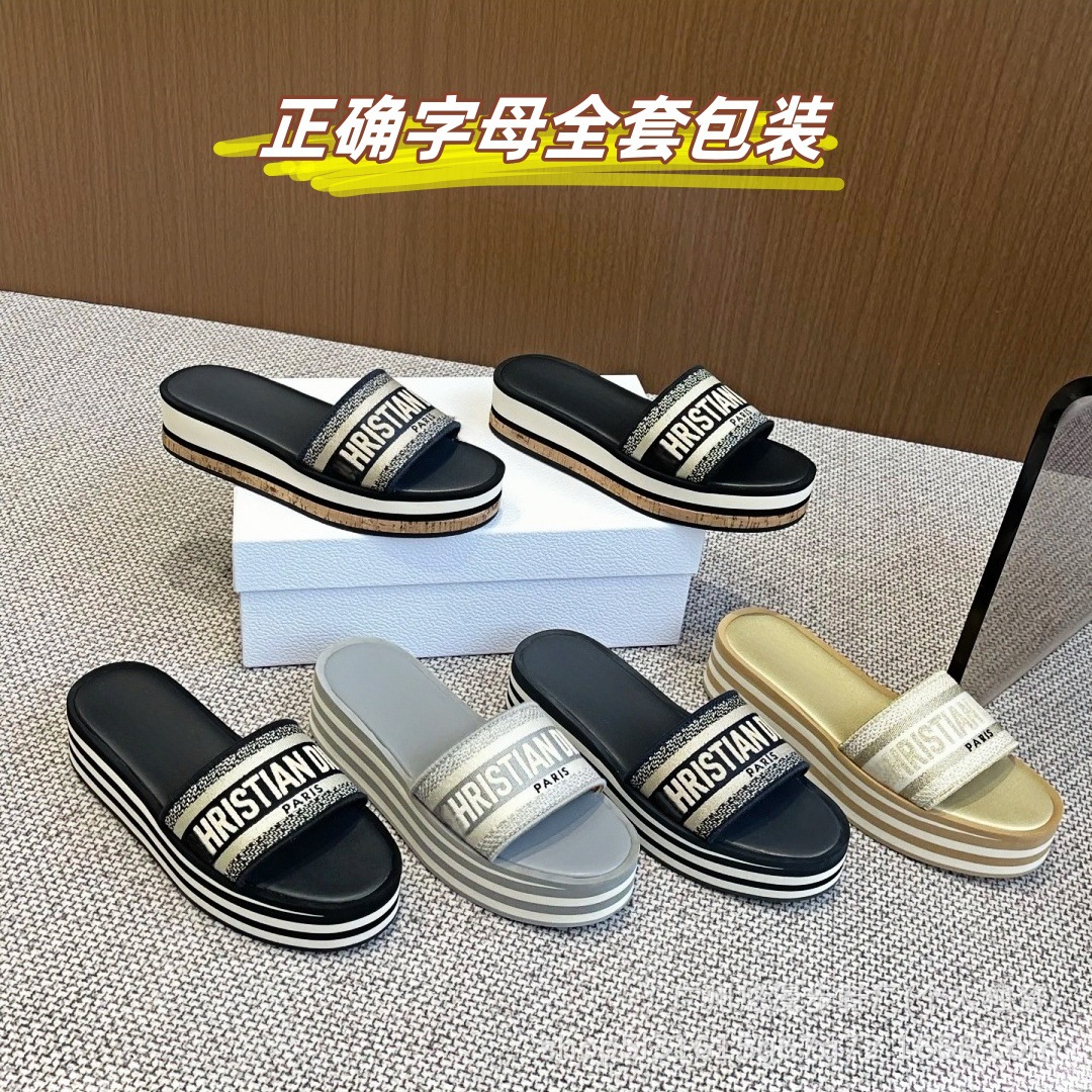 D letras zapatillas para mujeres de verano 2026 cuerdas de cáñamo casuales de fondo grueso versátil altura de playa zapatillas frías