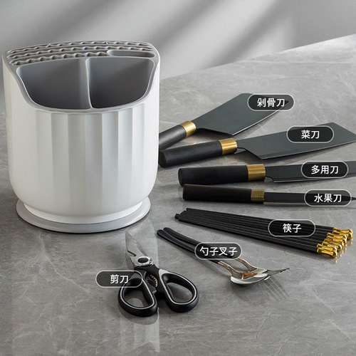 360° rotating knife holder tube multi-functional chopstick cage spoon knife storage box household cross-border kitchen knife storage rack