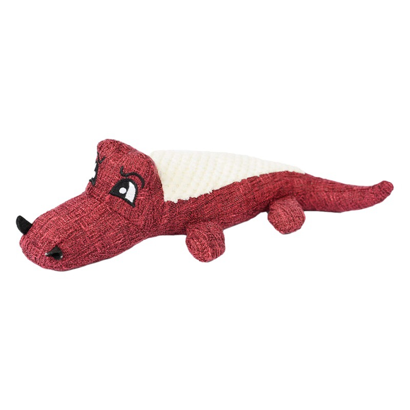 Mascota de peluche de juguete de tres colores cocodrilo maíz rejilla gato perro mordedura-sonido resistente a la molienda aliviar la congestión fábrica al por mayor