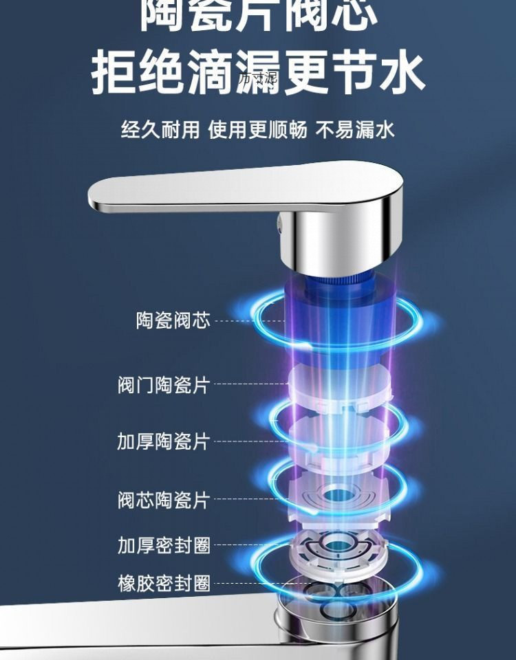 Fine copper washbasin faucet for cold and hot water, household bathroom, washbasin, washstand, washbasin, bathroom cabinet, single faucet undefined