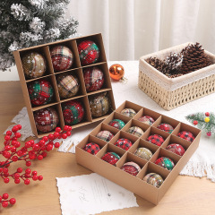 気質の小さい香風の格子のクリスマスのボールの手作りの泡のクリスマスのペンダントの展示箱のセットのクリスマスツリーのペンダントの卸売り