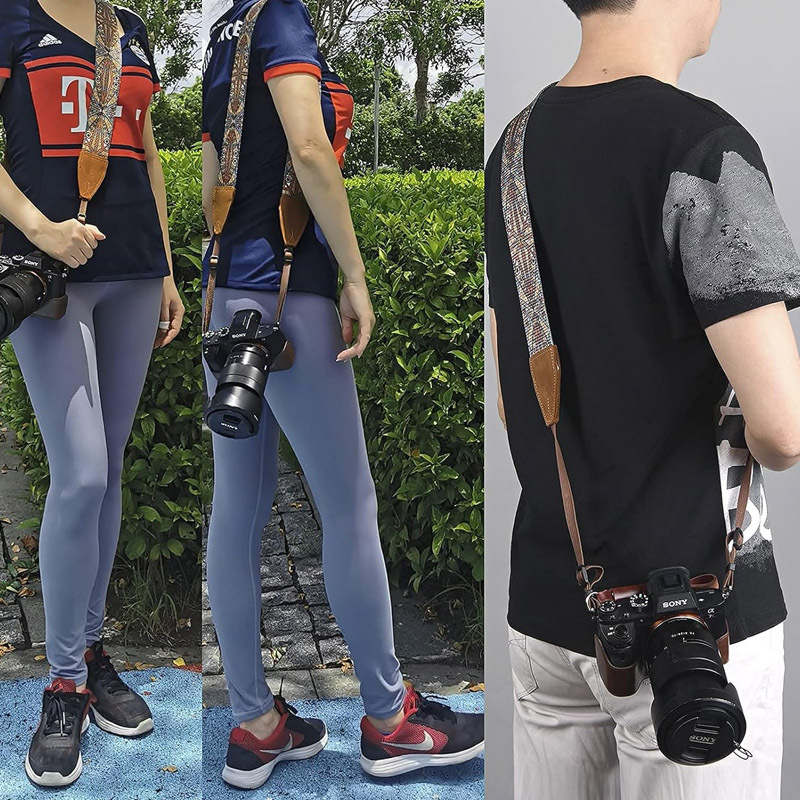 Customized New Product Polaroid Mirrorless Camera with Mini Denim Camera Strap Retro Denim Camera Strap