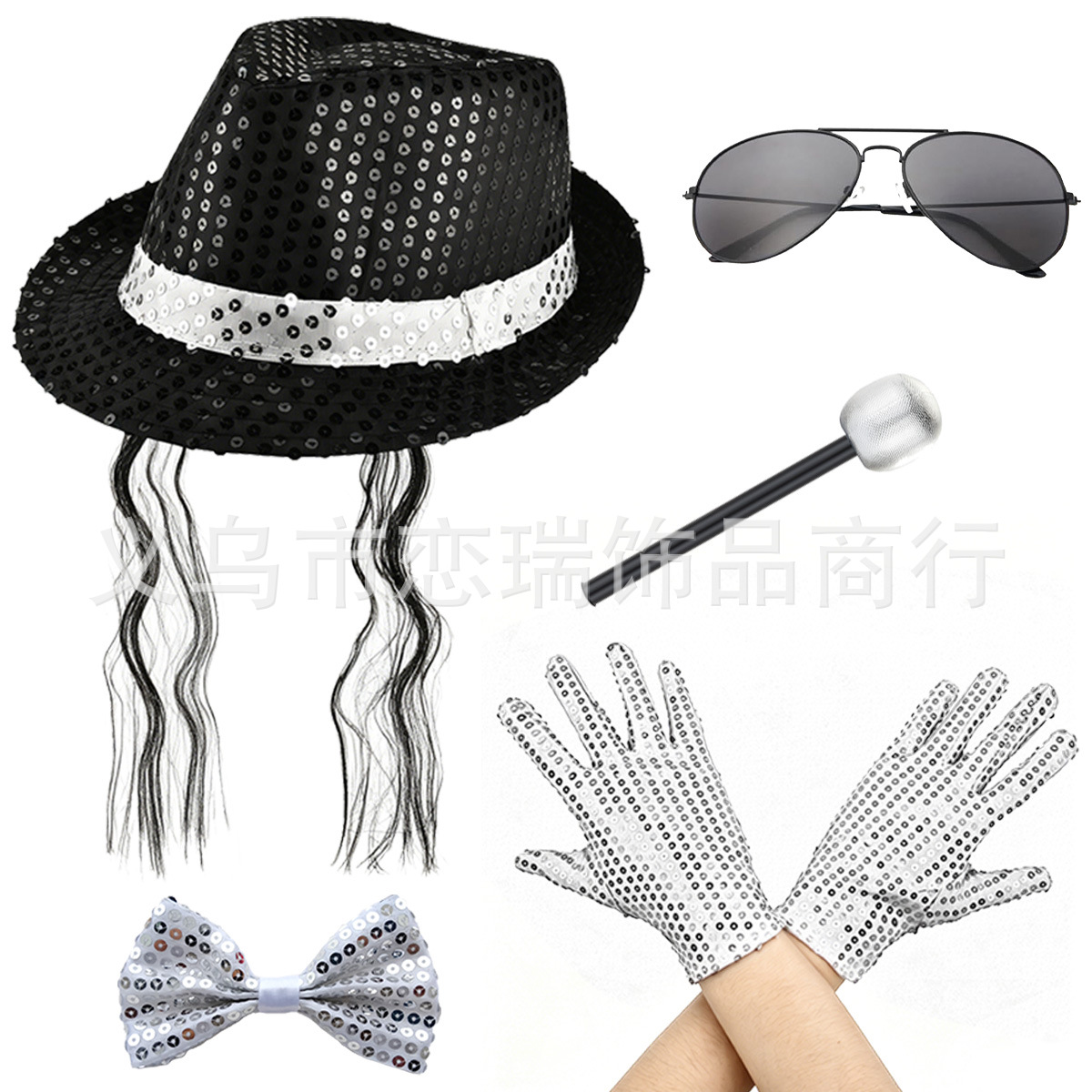 70s DISCO espectáculo accesorios esquinilla sombrero corbata guantes cinturón hombre conjunto Xiaoyin TEMU en stock