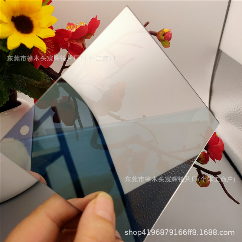 半透镜子银色灯光画相框半透镜子半反半透镜子亚克力半透明镜面板