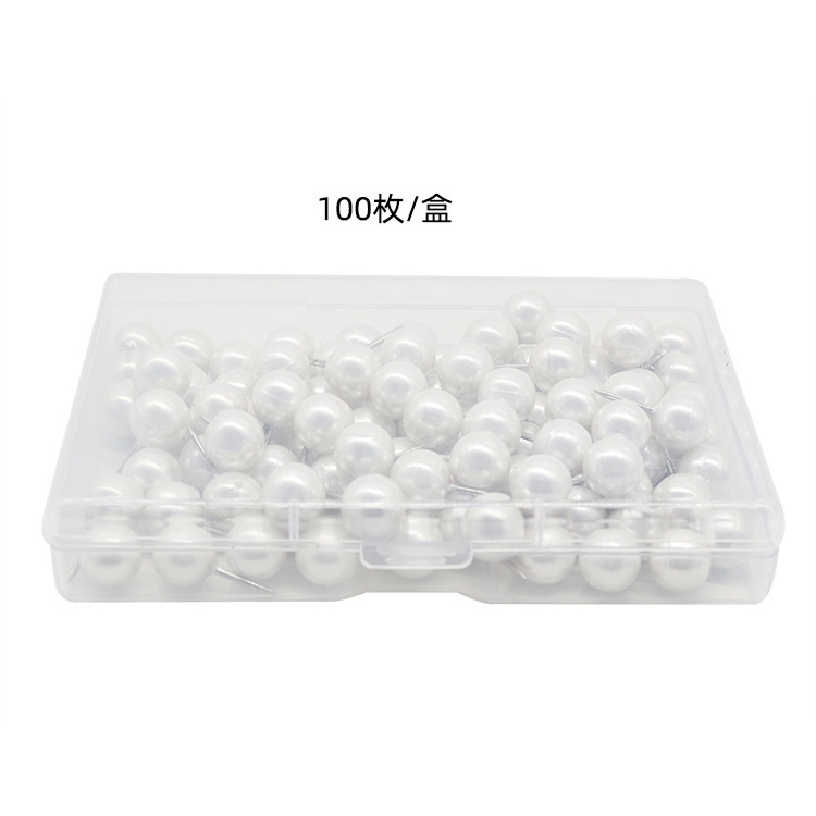 9.5*20MM Pinzas blancas nacaradas, bolas redondas, pinzas de tablero de corcho de cabeza grande, pinzas de tablero de dibujo, clavos de pared, clavos en I, clavos de oficina