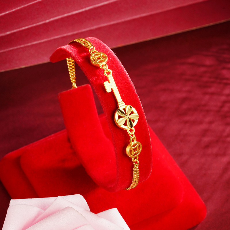 Estilo antiguo arena oro Seiko pulsera clave Moneda de aleación de cobre hueco moneda de cobre sin decoloración durante mucho tiempo al por mayor suministro directo de fábrica