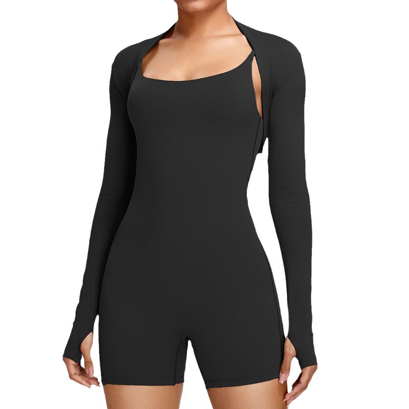 Cross-border nuevo SLIM-Fit corto deportes chal de la moda de las mujeres de la aptitud chaleco exterior desgaste de manga larga Chaqueta de punto ropa de yoga