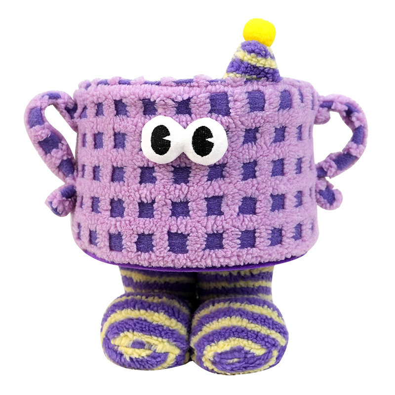 Monstruo de almacenamiento de cordero de algodón de cachemira Cesta de almacenamiento de dibujos animados adorable caja de regalo de decoración de escritorio de la sala de estar