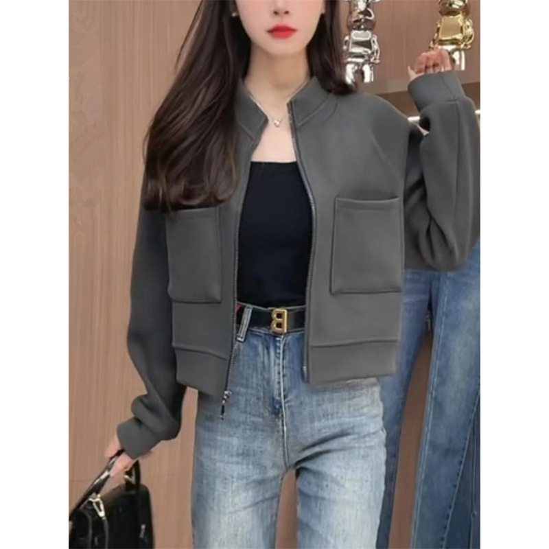棒球服女2025秋季新款休闲运动春秋外套短款立领宽松夹克长袖上衣|undefined