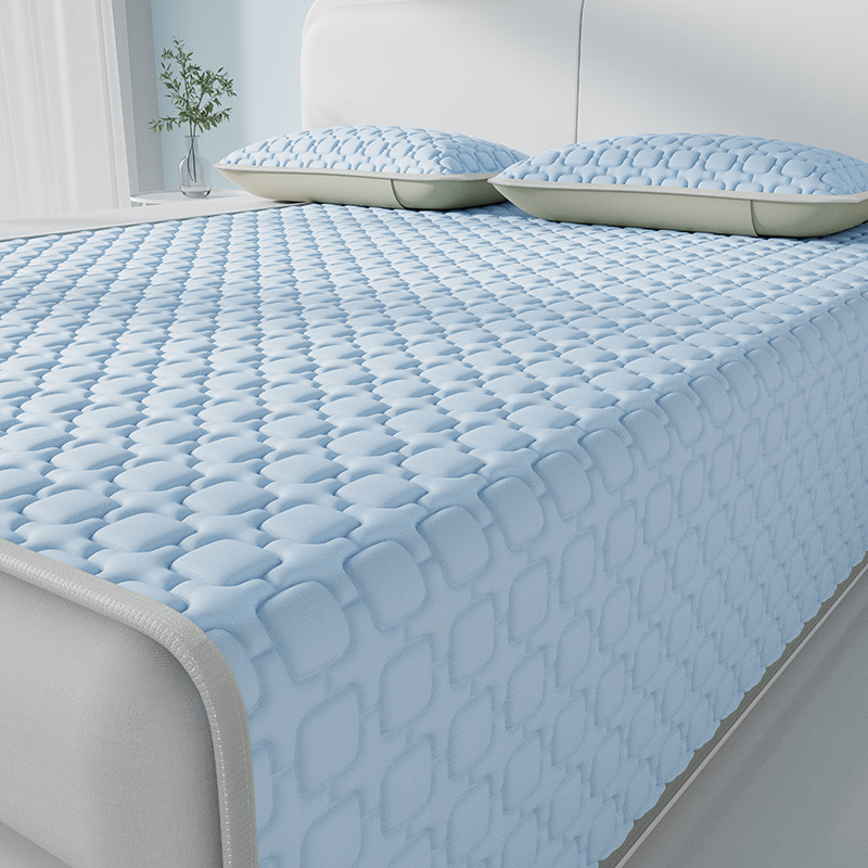 New Style Bed Cover Class A Cool Feeling Small Glacier Ice Silk Latex Summer Mat Bed Sign Thickened Bed Cover Three-piece Bed Sheet