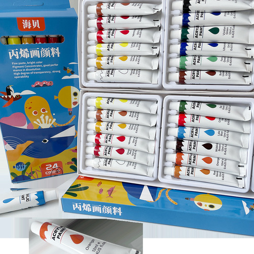 Acrylic Paint Wholesale Set 12ml Tubes Acrylic Children's Painting 12/18/24/3 6 Colors Watercolor Watercolor