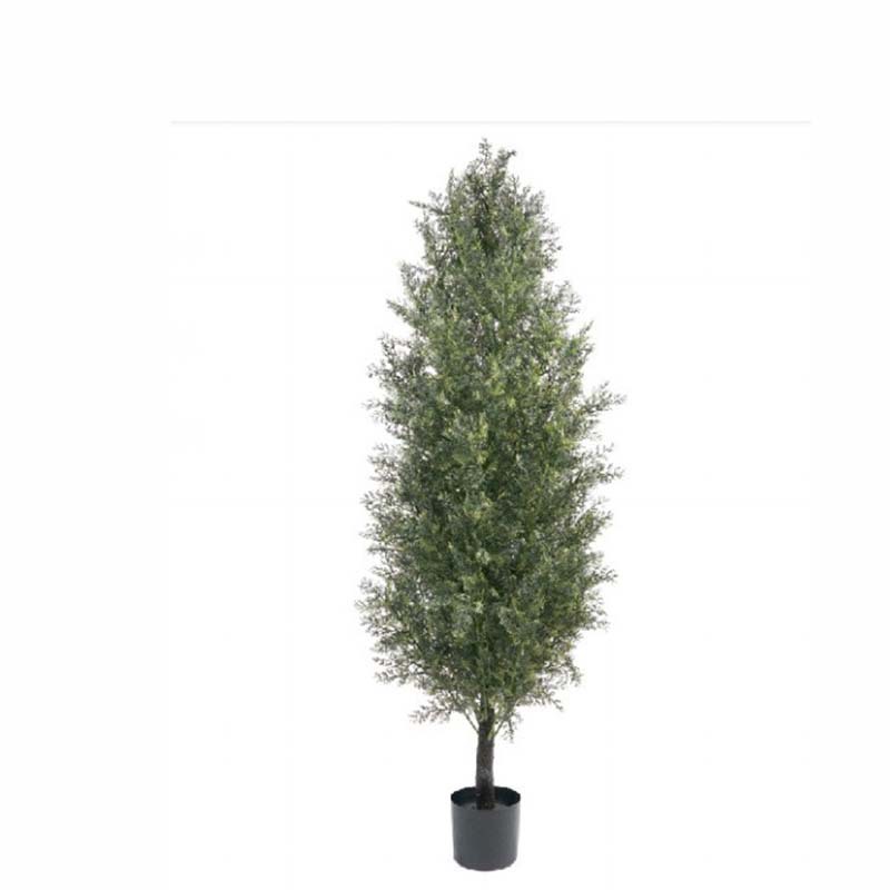 Transfronterizo desmontable simulación ciprés en maceta hotel decoración de piso de árbol decoración de piso de árbol decoración de ciprés artificial en maceta