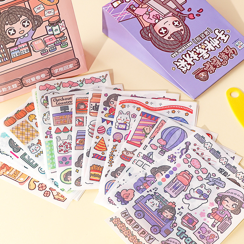 Muzili mano cuenta Material estudiante papelería traje DIY decorativo marca pegatinas hechas a mano tarea bolsa de regalo